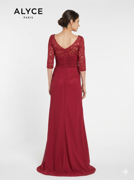 Special Occasion V-Neckline Embellished Straight Dress - Image 4