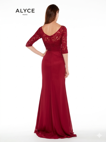 Special Occasion V-Neckline Embellished Straight Dress - Image 3