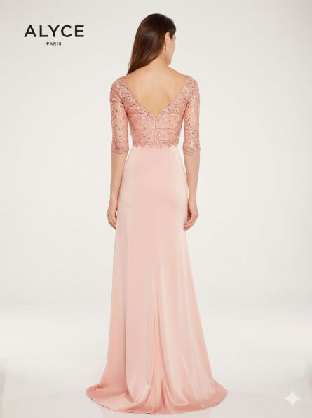 Special Occasion V-Neckline Plus Size A Line Dress - Image 4