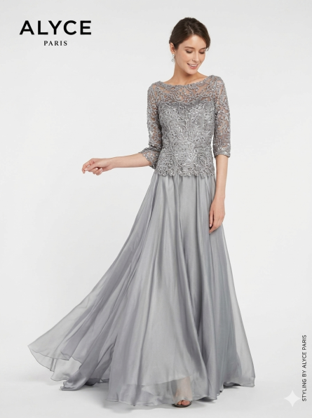 Special Occasion Boat Neckline Embellished A Line Dress - Image 3