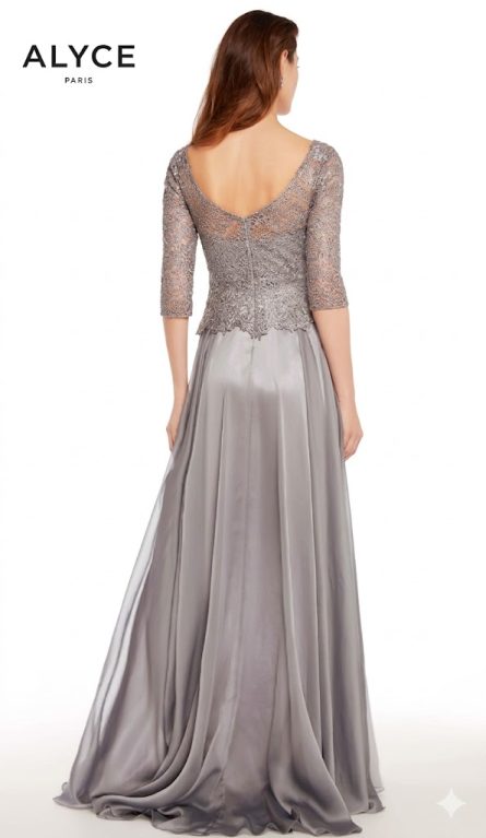 Special Occasion Boat Neckline Embellished A Line Dress - Image 5