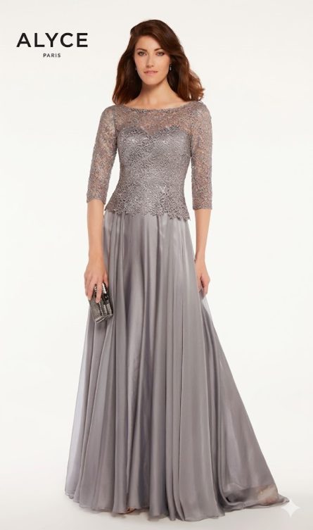 Special Occasion Boat Neckline Embellished A Line Dress - Image 6