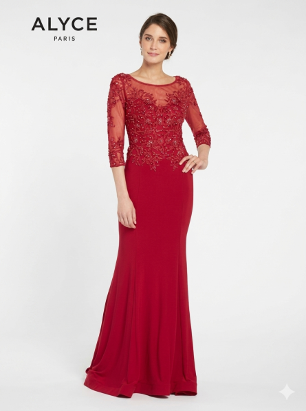 Special Occasion Boat Neckline Modest Straight Dress - Image 3
