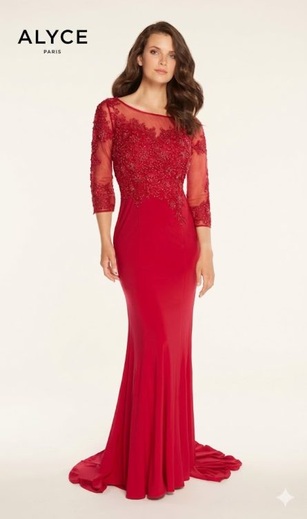 Special Occasion Boat Neckline Modest Straight Dress - Image 4