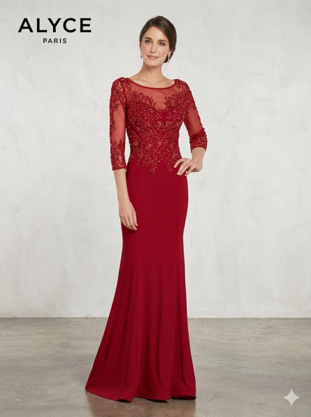 Special Occasion Boat Neckline Modest Straight Dress - Image 5