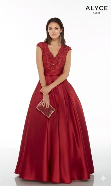 Special Occasion V-neckline Plus Size A Line Dress - Image 3
