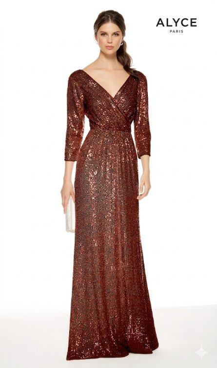 Special Occasion V-neckline Plus Size Straight Dress - Image 3