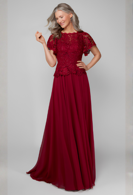 Special Occasion Illusion Neckline Embellished A Line Dress - Image 4