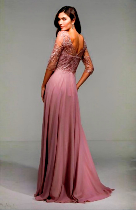 Special Occasion Illusion Neckline Plus Size A Line Dress - Image 7