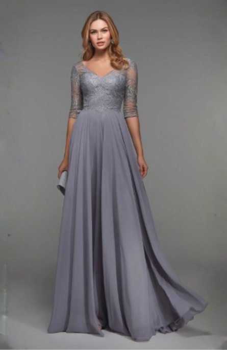 Special Occasion Illusion Neckline Plus Size A Line Dress - Image 8