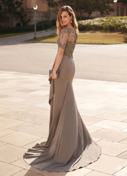 Special Occasion Illusion Neckline Elegant Straight Dress - Image 2
