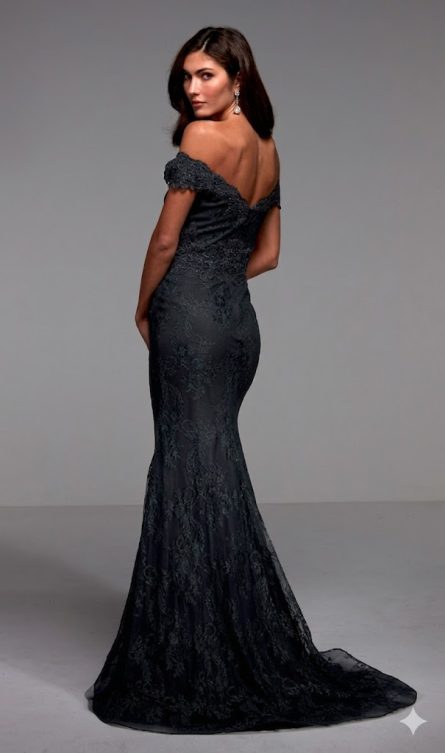 Special Occasion Off The Shoulder Neckline Chic Mermaid Dress - Image 3