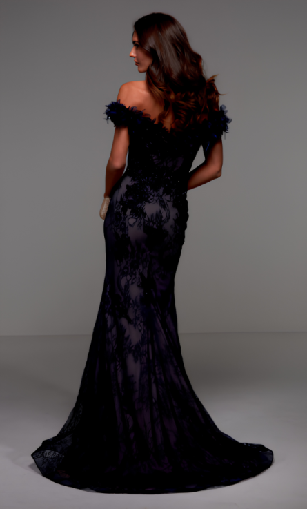 Special Occasion Off The Shoulder Neckline Chic Mermaid Dress - Image 2