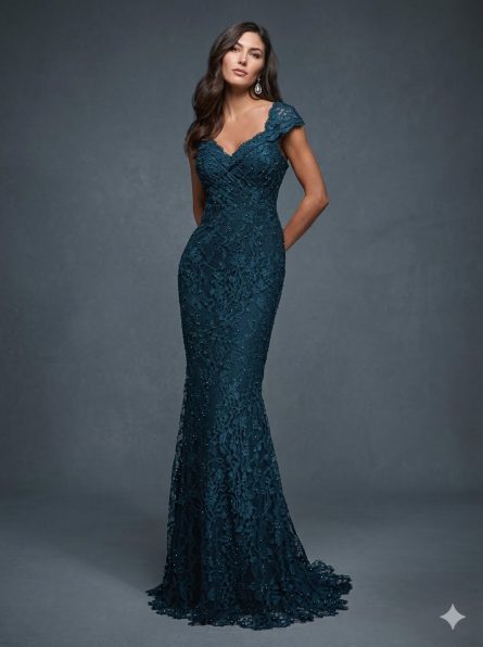 Special Occasion Off The Shoulder Neckline Chic Mermaid Dress - Image 5