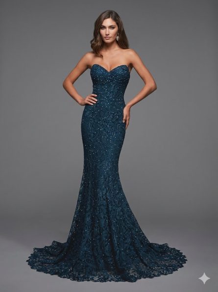 Special Occasion Off The Shoulder Neckline Chic Mermaid Dress - Image 3