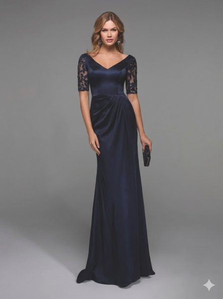 Special Occasion V-Neckline Embellished Straight Dress - Image 3