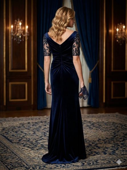 Special Occasion V-Neckline Embellished Straight Dress - Image 2