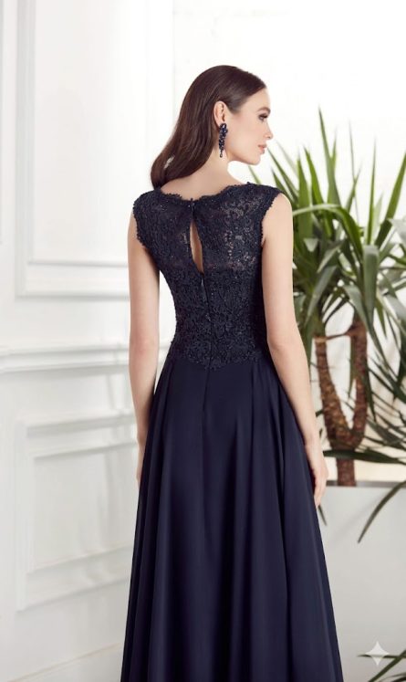 Special Occasion Illusion Neckline Chic A Line Dress - Image 6