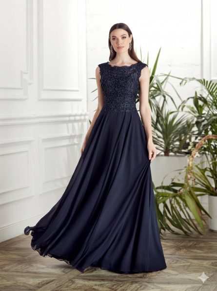 Special Occasion Illusion Neckline Chic A Line Dress - Image 4