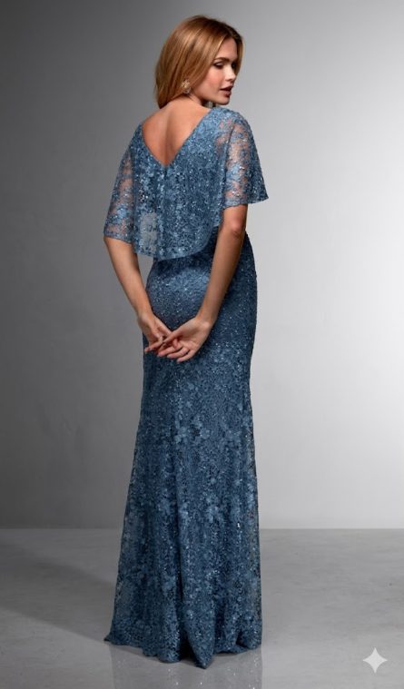 Special Occasion V-Neckline Modest Straight Dress - Image 3