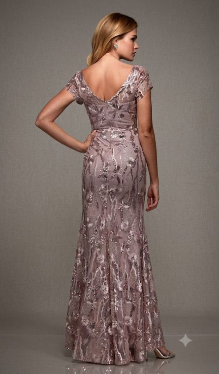 Special Occasion V-neckline Embellished Mermaid Dress - Image 5