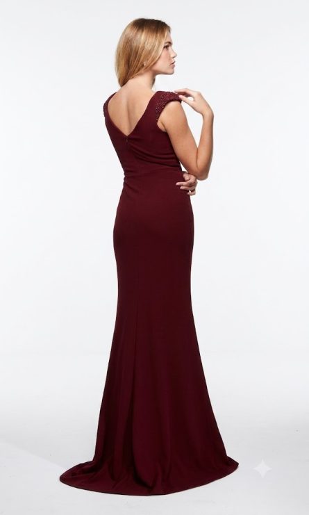 Special Occasion High Neckline Train Straight Dress - Image 5