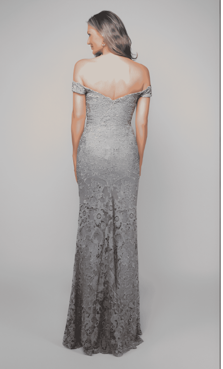 Special Occasion Off-The-Shoulder Neckline Elegant Straight Dress - Image 3