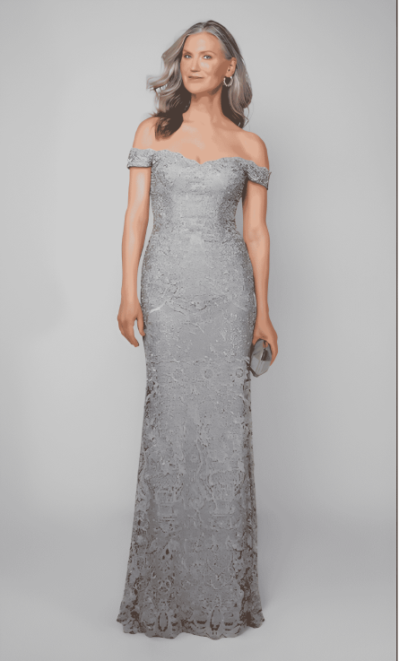 Special Occasion Off-The-Shoulder Neckline Elegant Straight Dress - Image 4