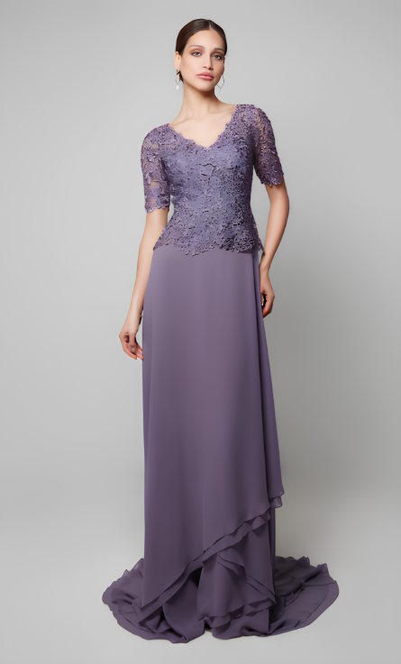 Special Occasion Illusion Neckline Modest Straight Dress - Image 4