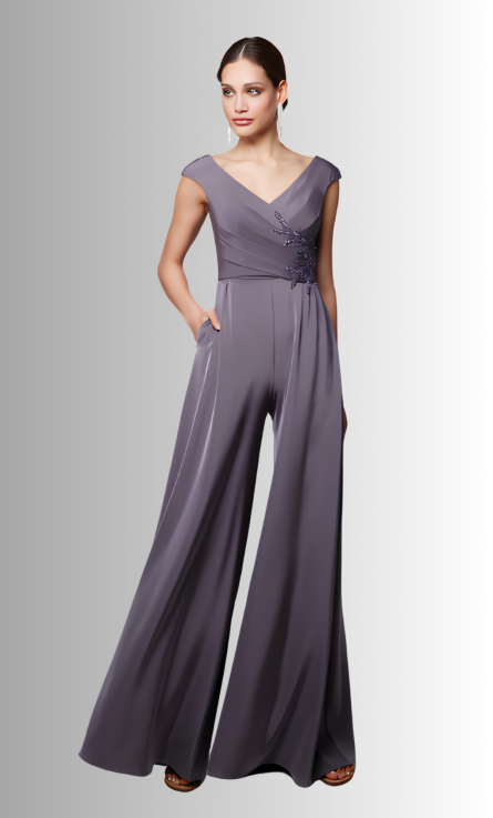 Special Occasion V-Neckline Chic Jumpsuit Dress - Image 6