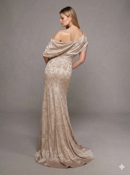 Special Occasion Off The Shoulder Neckline Elegant Mermaid Dress - Image 4