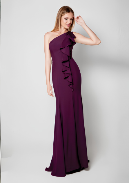 Special Occasion One Shoulder Neckline Elegant Straight Dress - Image 5