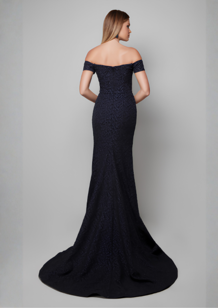27578 Special Occasion Off The Shoulder Neckline Elegant Mermaid Dress - Image 3