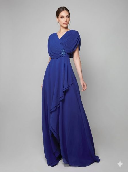 Special Occasion V-Neckline Elegant A Line Dress - Image 3