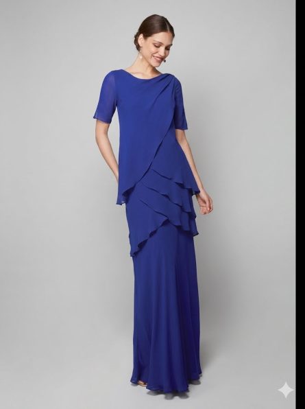 Special Occasion Scoop Neckline Plus Size Straight Dress - Image 4