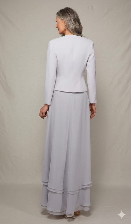 Special Occasion Illusion Neckline Ruffles A Line Dress - Image 3