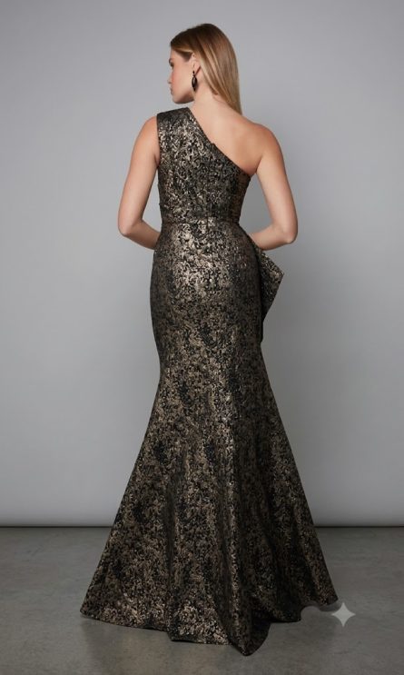 Special Occasion One Shoulder Neckline Ruffles Mermaid Dress - Image 5