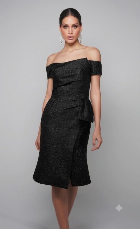 Special Occasion Off The Shoulder Neckline Chic Straight Dress - Image 4