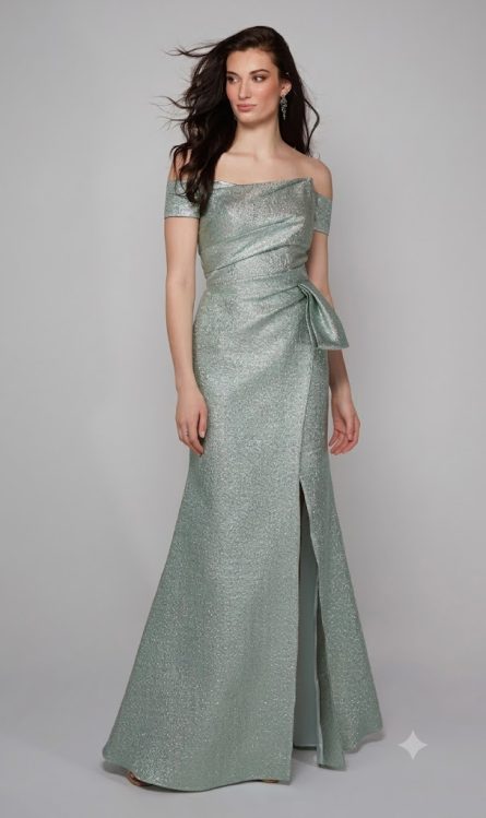 Special Occasion Off The Shoulder Neckline Elegant Straight Dress - Image 7