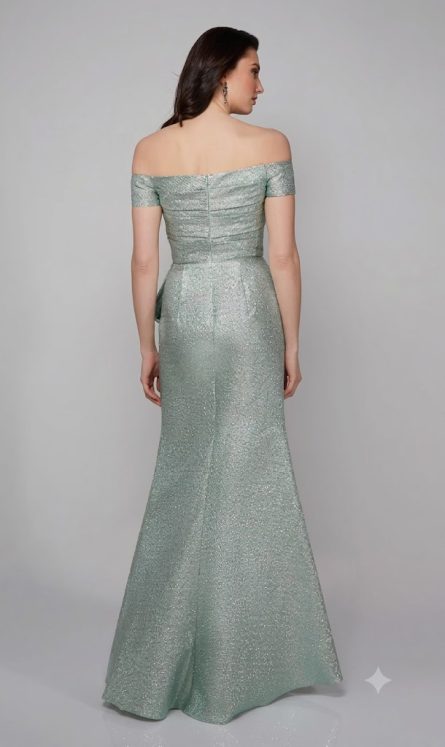 Special Occasion Off The Shoulder Neckline Elegant Straight Dress - Image 8