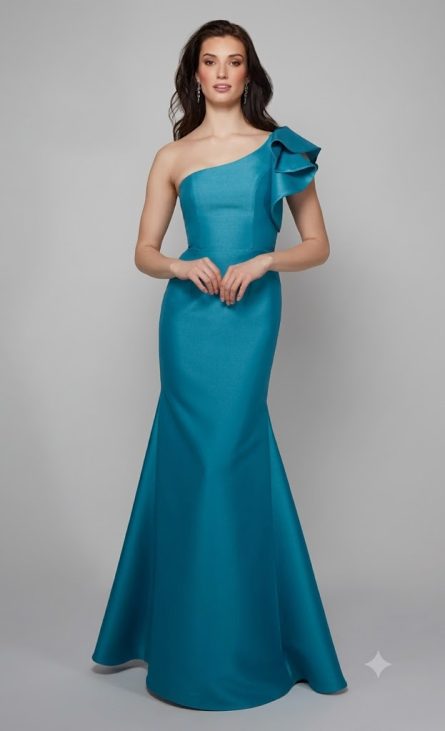 Special Occasion One Shoulder Neckline Chic Mermaid Dress - Image 3
