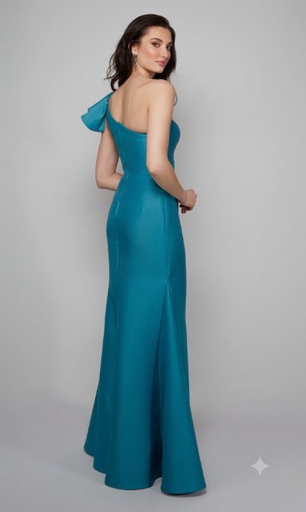 Special Occasion One Shoulder Neckline Chic Mermaid Dress - Image 4