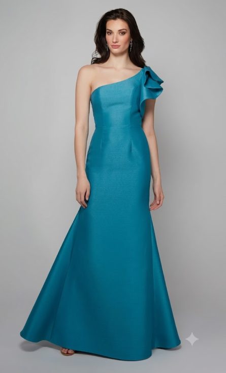 Special Occasion One Shoulder Neckline Chic Mermaid Dress - Image 5