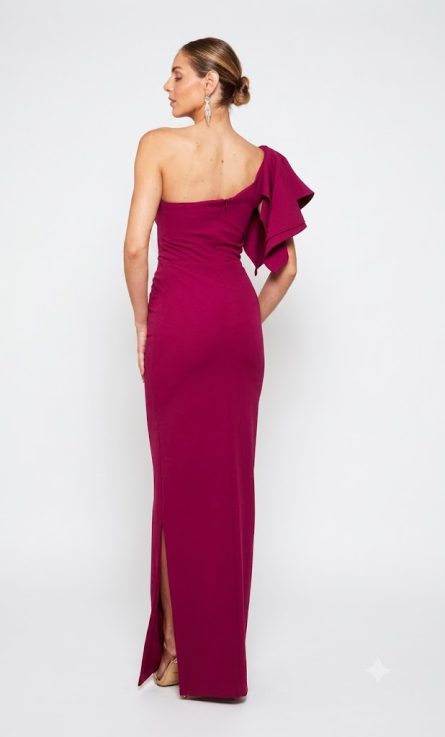 Special Occasion One Shoulder Neckline Elegant Straight Dress - Image 3