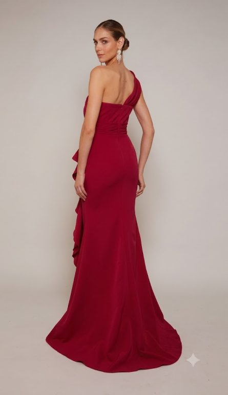 Special Occasion Shoulder Neckline Ruffles Straight Dress - Image 7