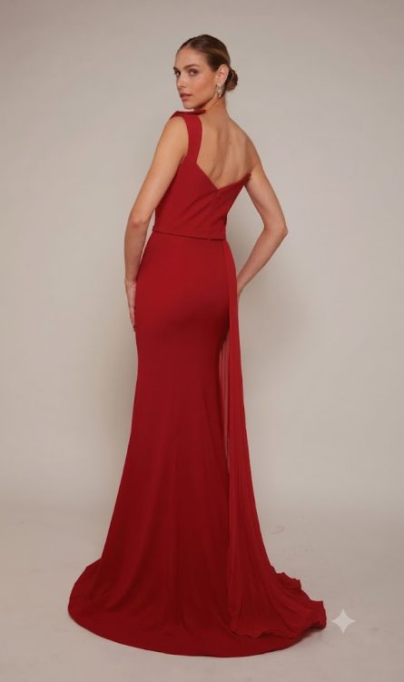 Special Occasion Neckline Slit Straight Dress - Image 3