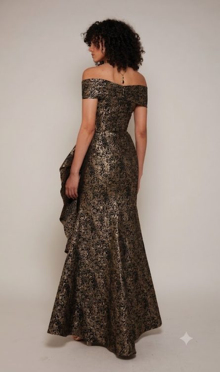 Special Occasion Off the Shoulder Neckline Ruffles Mermaid Dress - Image 3