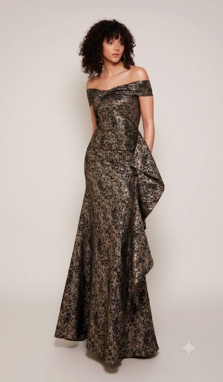 Special Occasion Off the Shoulder Neckline Ruffles Mermaid Dress - Image 5