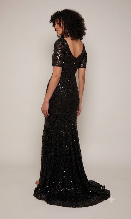 Special Occasion V-Neckline Shimmery/Sparkly Mermaid Dress - Image 3